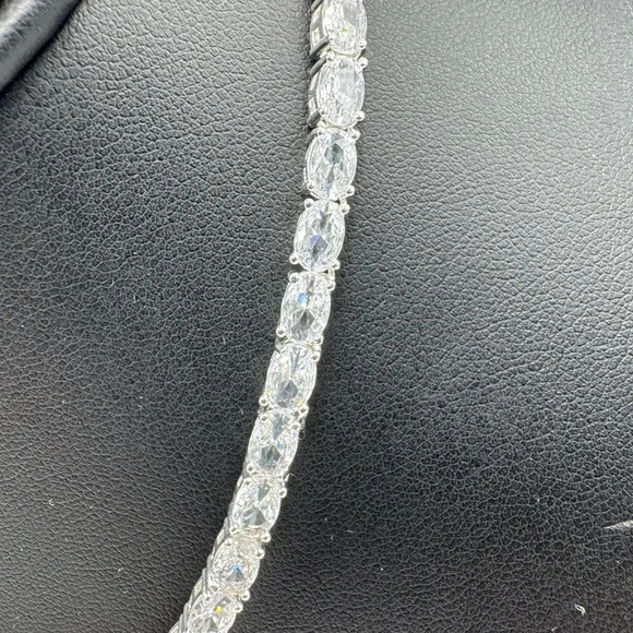 28ct Oval Tennis Necklace - Picture 7 of 16